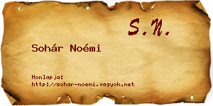 Sohár Noémi névjegykártya